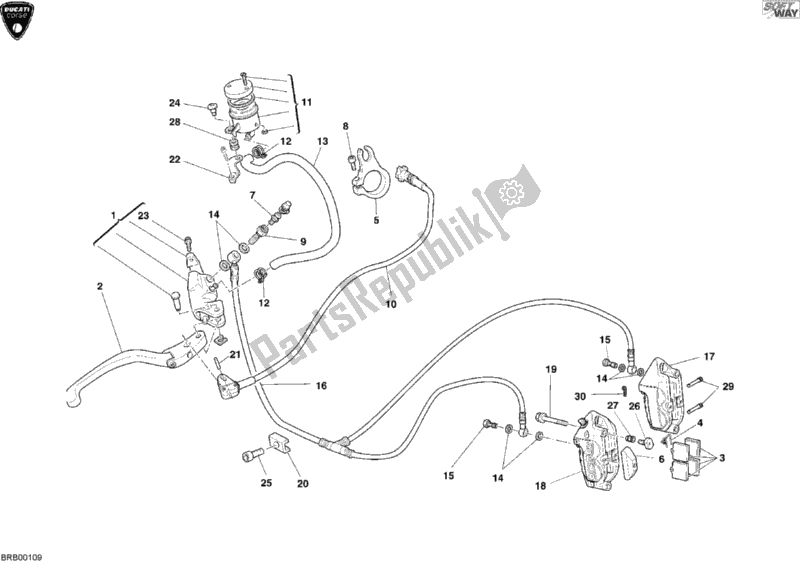 Toutes les pièces pour le Système De Freinage Avant du Ducati Superbike 999 RS 2004